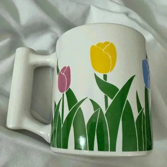 Vintage 1989 FTDA Tulip Flower Coffee Cup Mug Cottagecore MCM Shabby Chic - Picture 6 of 10